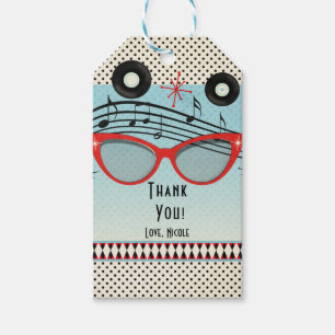 Retro Vintage 1950's Fifties Birthday Party Favour Gift Tags