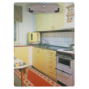 Retro Vintage 1950s Kitchen Scene Clipboard
