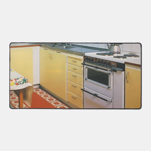 Retro Vintage 1950s Kitchen Scene  Desk Mat (Front)