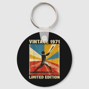 Retro Vintage 1971 Baseball Lover Limited Edition Key Ring