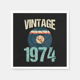 Retro Vintage 1974 46 th Birthday Record Vinyl Vin Napkin