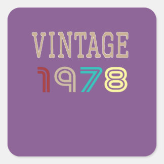 Retro Vintage 1978 40th Birthday gift for men Square Sticker