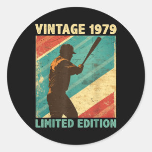 Retro Vintage 1979 Baseball Lover Limited Edition Classic Round Sticker