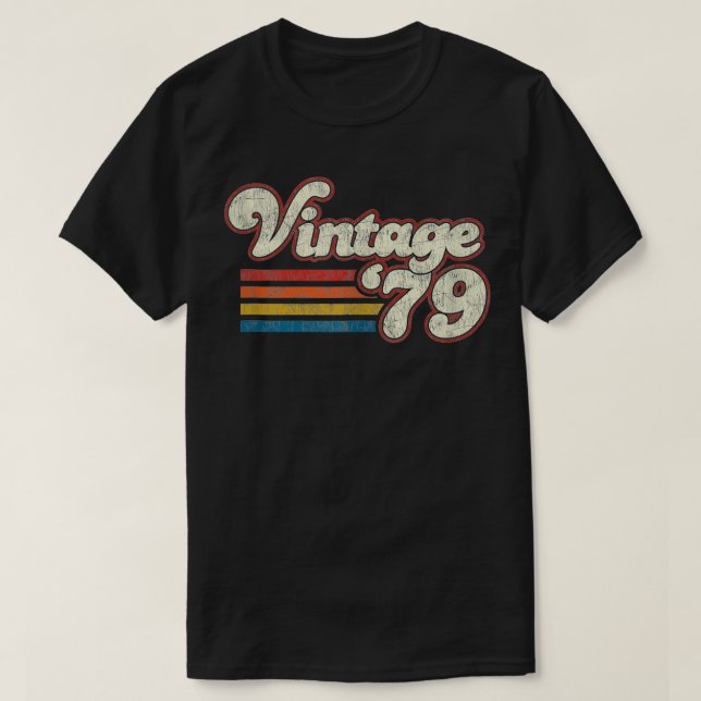 Retro Vintage 1979 Birthday  T-Shirt (Design Front)