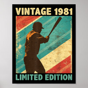 Retro Vintage 1981 Baseball Lover Limited Edition Poster
