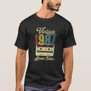Retro Vintage 1987 Cassette Tape 35Th Birthday Mus T-Shirt