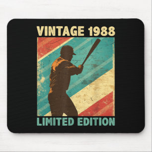 Retro Vintage 1988 Baseball Lover Limited Edition Mouse Pad
