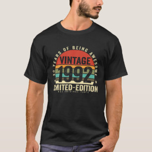 Retro Vintage 1992 30 Year Old 30Th Birthday Men W T-Shirt