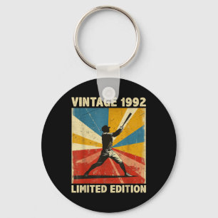 Retro Vintage 1992 Baseball Lover Limited Edition Key Ring