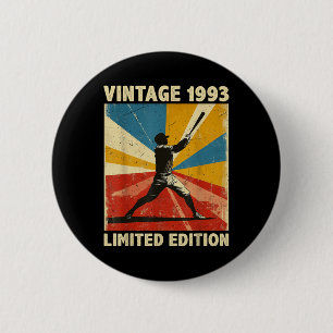 Retro Vintage 1993 Baseball Lover Limited Edition  6 Cm Round Badge