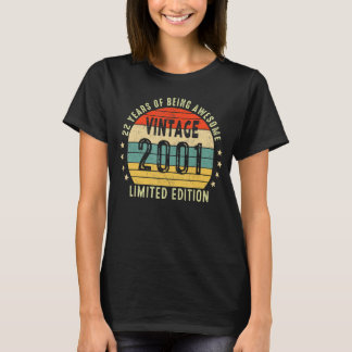 Retro Vintage 2001  22 Year Of Being Awesome T-Shirt