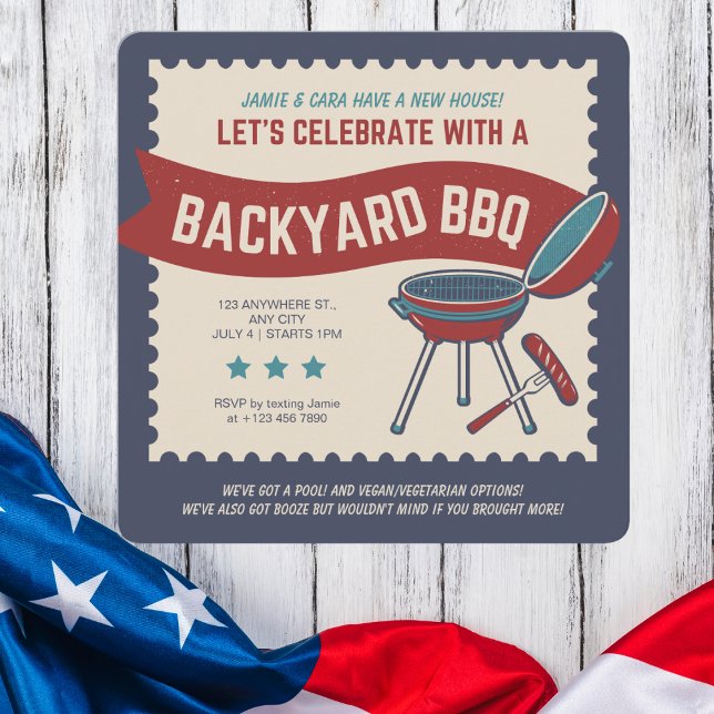 Retro Vintage 4th of July Invitation (Creator Uploaded)