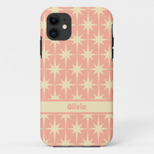 Retro Vintage 50s Atomic Star Pattern Blush Cream Case-Mate iPhone Case