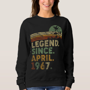 Retro Vintage 55 Years April Born Legend Since 196 Sweatshirt