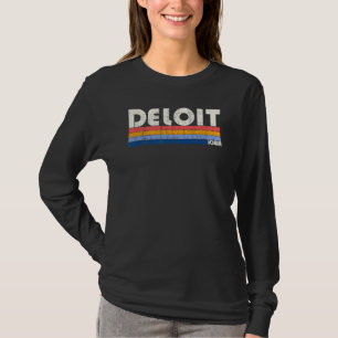 Retro Vintage 70s 80s Style Deloit Iowa T-Shirt