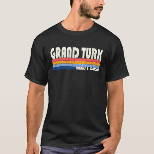 Retro Vintage 70s 80s Style Grand Turk, Turks And  T-Shirt