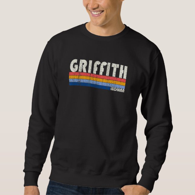 Retro Vintage 70s 80s Style Griffith Indiana Sweatshirt (Front)