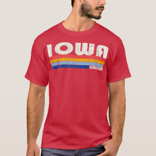 Retro Vintage 70s 80s Style Iowa Louisiana 2 T-Shirt