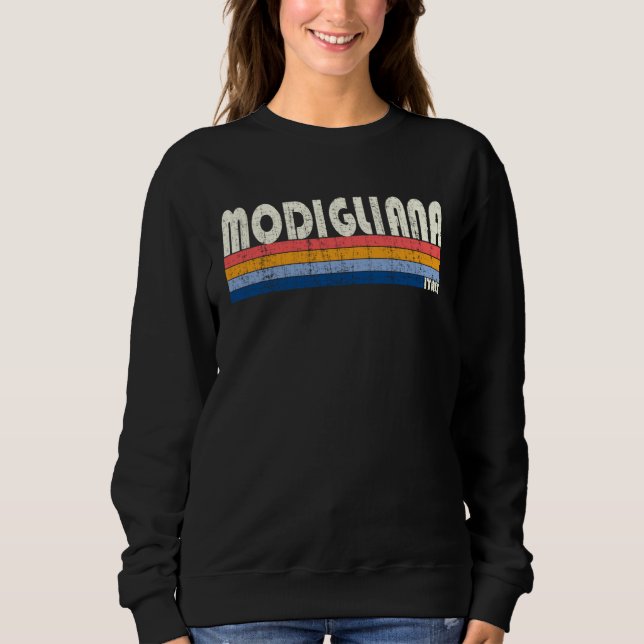 Retro Vintage 70s 80s Style Modigliana Italy Sweatshirt (Front)