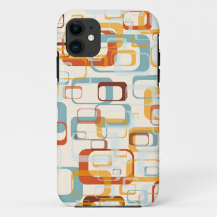 Retro Vintage 70s Pattern In Shades Of Orange Blue Case-Mate iPhone Case