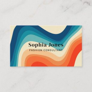 Retro Vintage 70s Rainbow Business Card