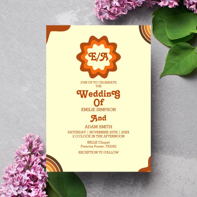   retro vintage 70s wedding invitation (Creator Uploaded)