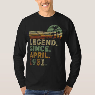 Retro Vintage 71 Years April Born Legend Since 195 T-Shirt
