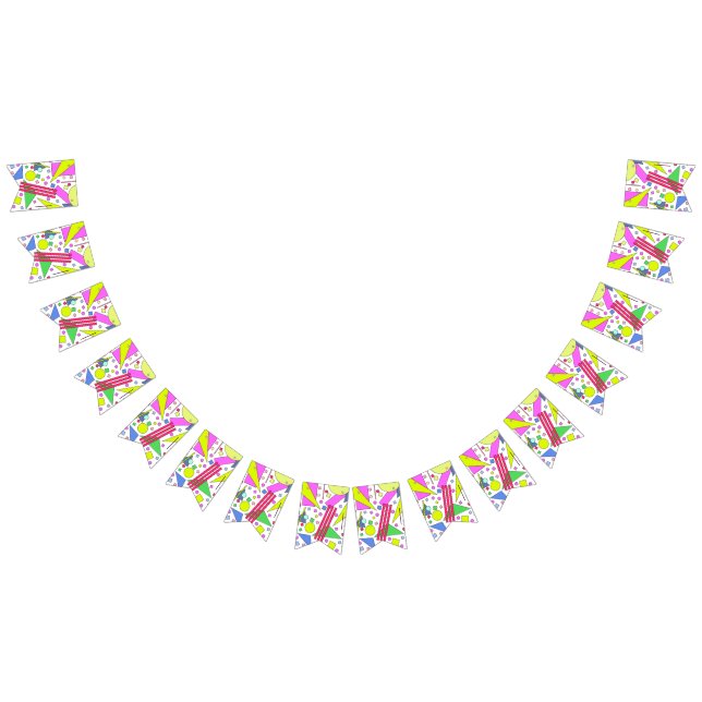 Retro Vintage 80s and 90s Style Bunting (All)