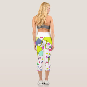 Retro Vintage 80s and 90s Style Capri Leggings