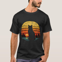 Retro Vintage 80s Cats Sunset