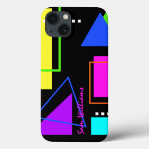 RETRO VINTAGE 80s COLORFUL NEON TRENDY GEOMETRIC iPhone 13 Case