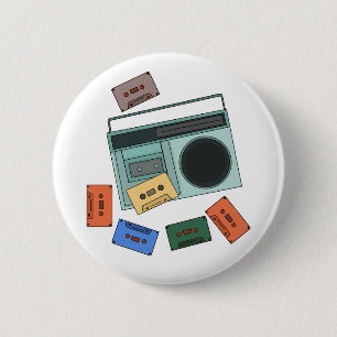 Retro Vintage 80's Music 6 Cm Round Badge