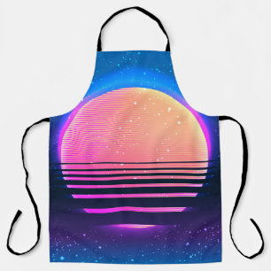 Retro vintage 80s or 90s geometric style abstract apron