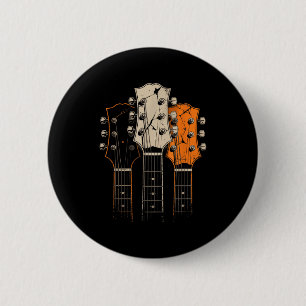 Retro Vintage 80s Silhouette Rock Music Guitar Pla 6 Cm Round Badge