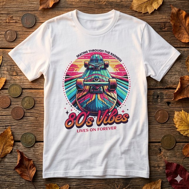 Retro Vintage 80s Skateboard Sunrise T-Shirt (Creator Uploaded)