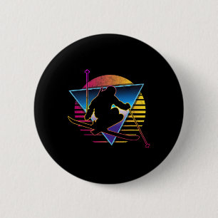Retro Vintage 80s Ski  6 Cm Round Badge