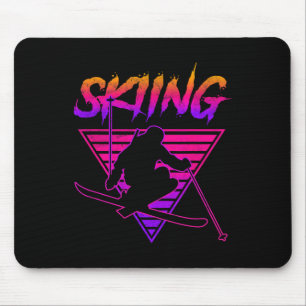 Retro Vintage 80s Ski Skiing 1 Mouse Pad