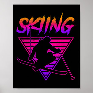 Retro Vintage 80s Ski Skiing 1 Poster