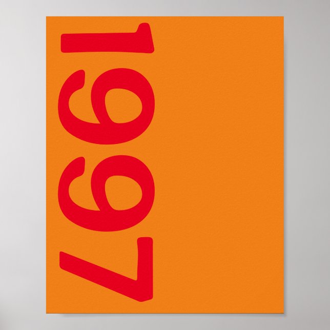 Retro Vintage 90s Custom Year Personalised  Poster (Front)