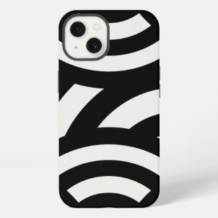 Retro Vintage Abstract Arches Lines Black White iPhone 13 Case