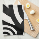 Retro Vintage Abstract Arches Lines Black White Tea Towel<br><div class="desc">Modern Abstract Rainbow Arches – Abstract Geometric Retro Design - Black And Cream White</div>