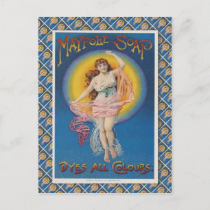 Retro vintage advertising, Maypole soap, Postcard