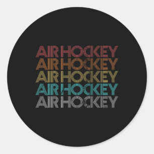 Retro Vintage Air Hockey Classic Round Sticker