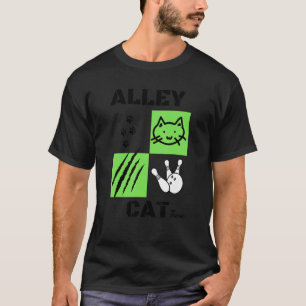 RETRO VINTAGE ALLEY CAT BOWLING TEAM HUMOR BOWLER T-Shirt