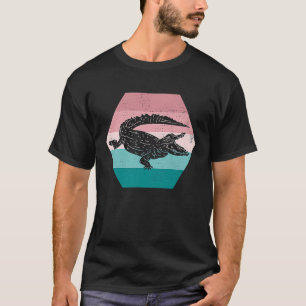 Retro Vintage Alligator Silhouette Wild Animal All T-Shirt