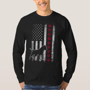 Retro Vintage American Flag American Bulldog 4th O T-Shirt