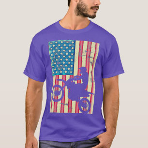 Retro Vintage American Flag Dirt Bike T 4th of T-Shirt