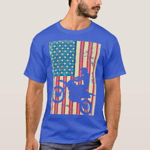 Retro Vintage American Flag Dirt Bike T 4th of T-Shirt