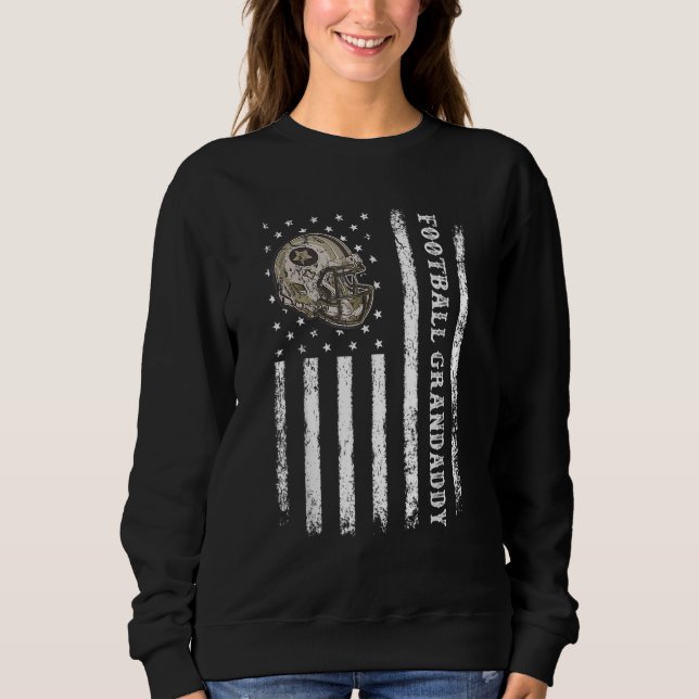 Retro Vintage American Flag Football Grandaddy Fat Sweatshirt (Front)