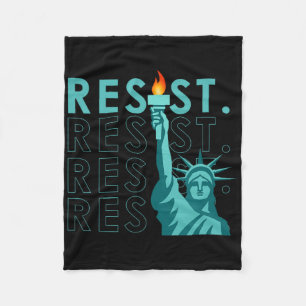 Retro Vintage Anti Trump Resist Statue Of Liberty Fleece Blanket